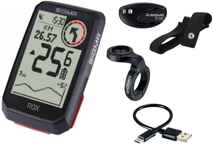 Bezvadu velodators Sigma ROX 4.0 GPS HR melns (11062)