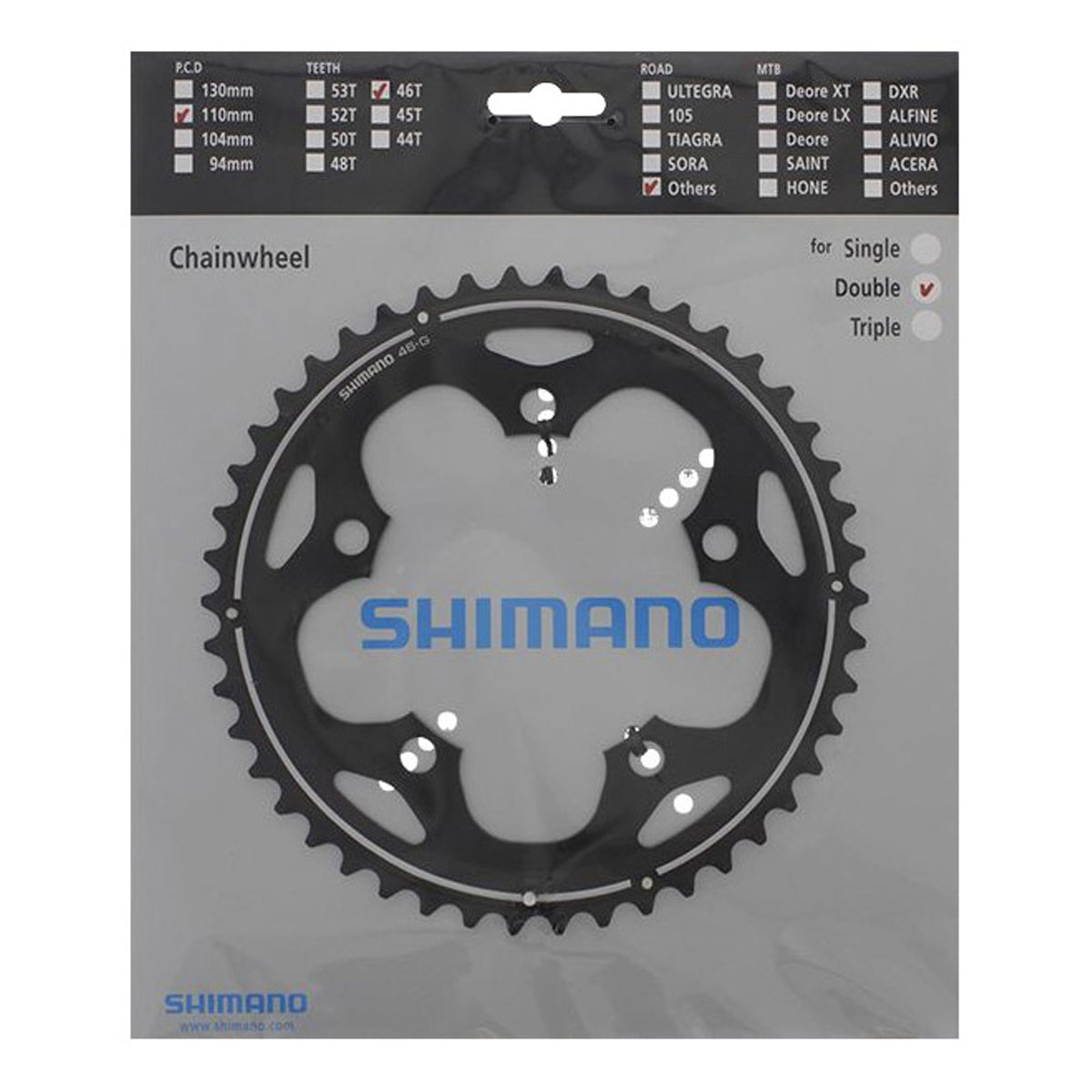 Zobrats Shimano FC-CX70 Cyclocross 46T-G 10 ātr. melns (Y1MS98060)