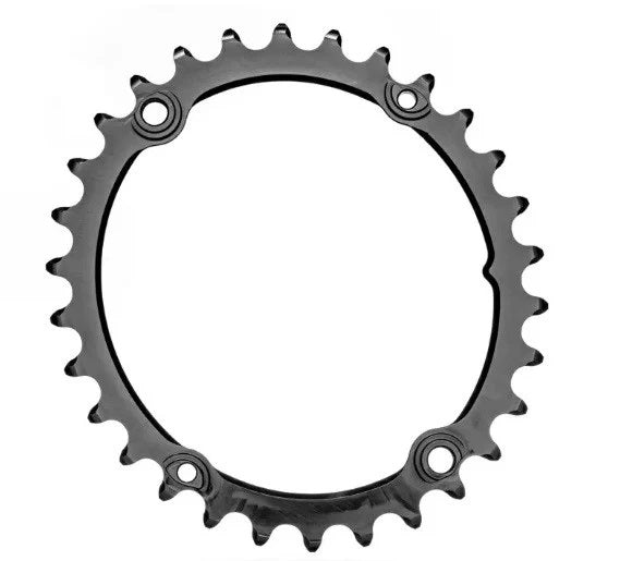 Sprocket AbsoluteBlack Premium Oval Road/Gravel Subcompact 110BCD 2X Black with Bolts (X)