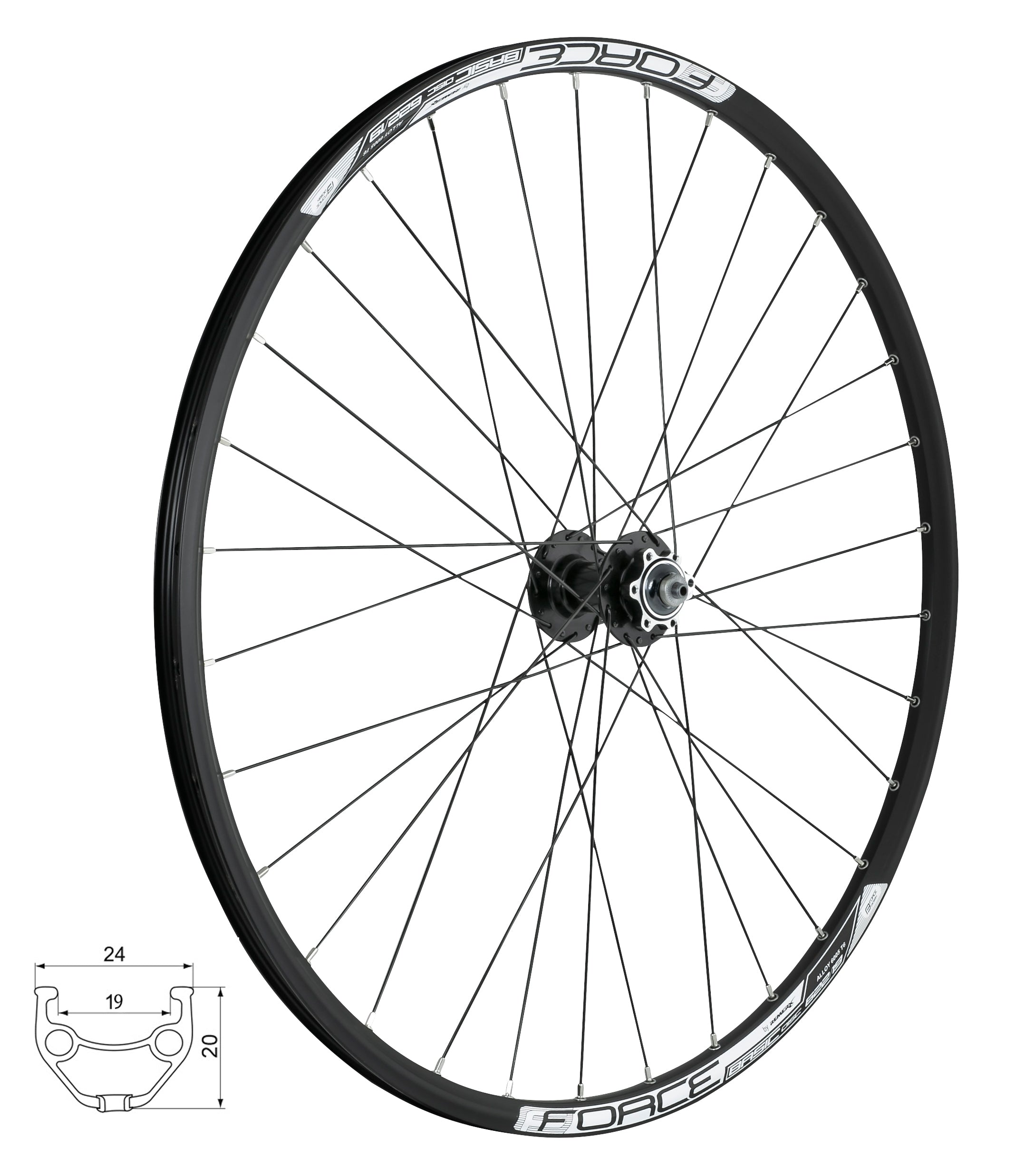 Front Wheel Force Basic Disc 28/29” (622x19) 32H SG Black